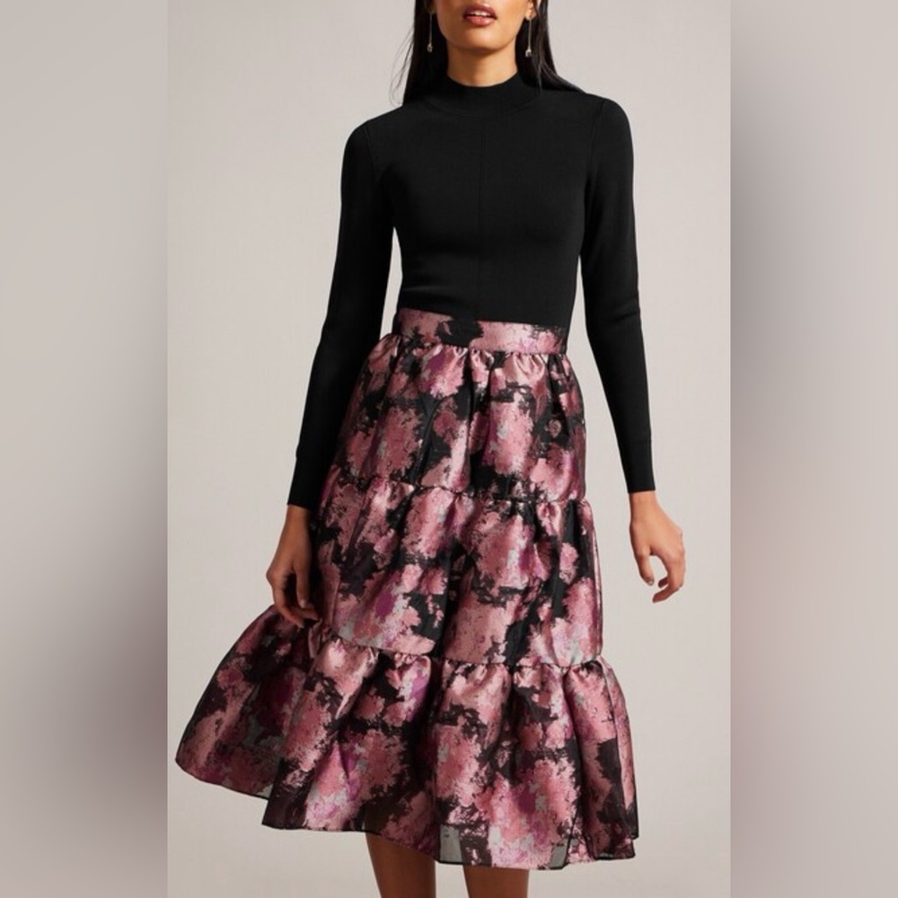 Ted Baker Kasymae Knit Bodice Tiered Midi Dress – WORN ONLY ONCE